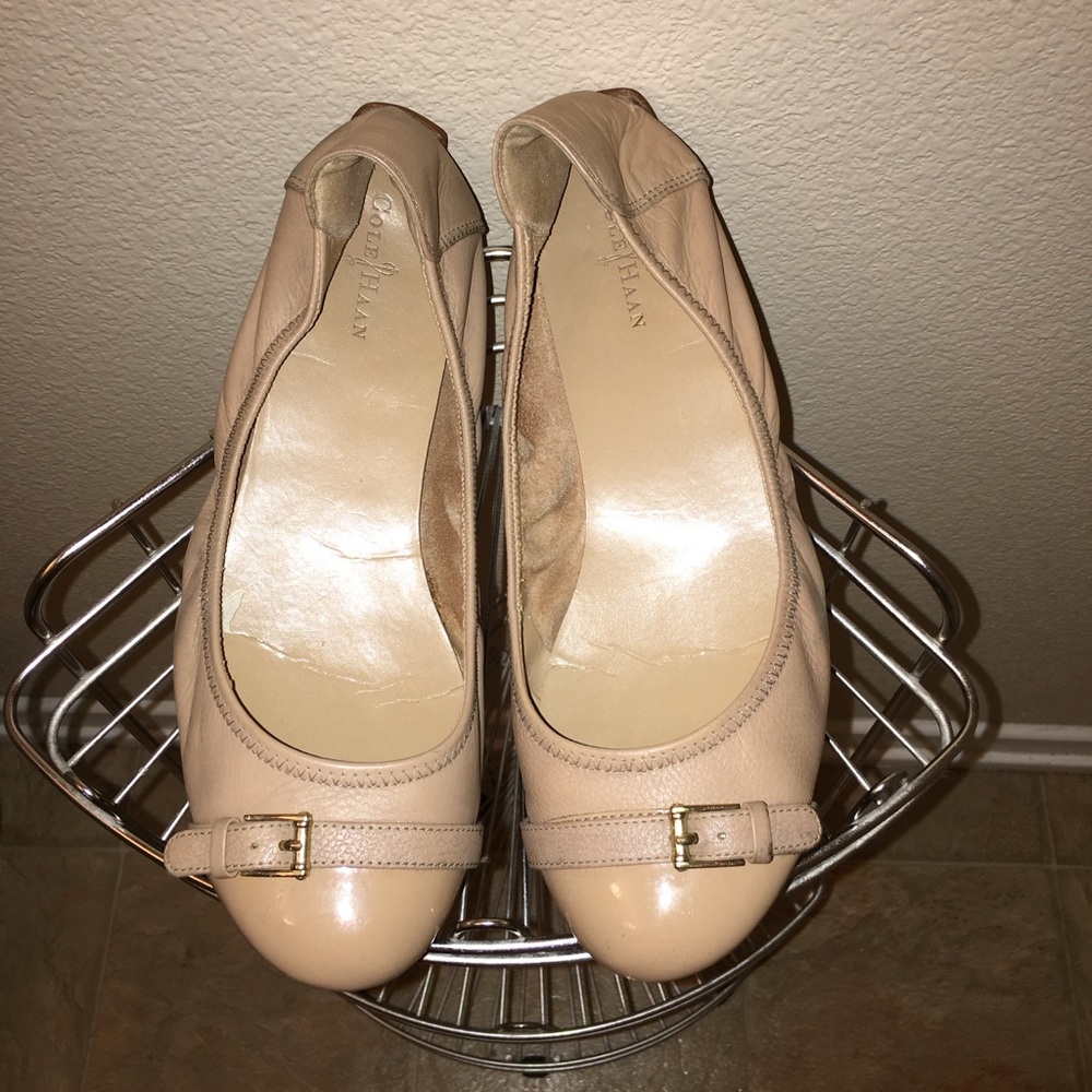 Cole Haan Women's Beige Buckle Flats